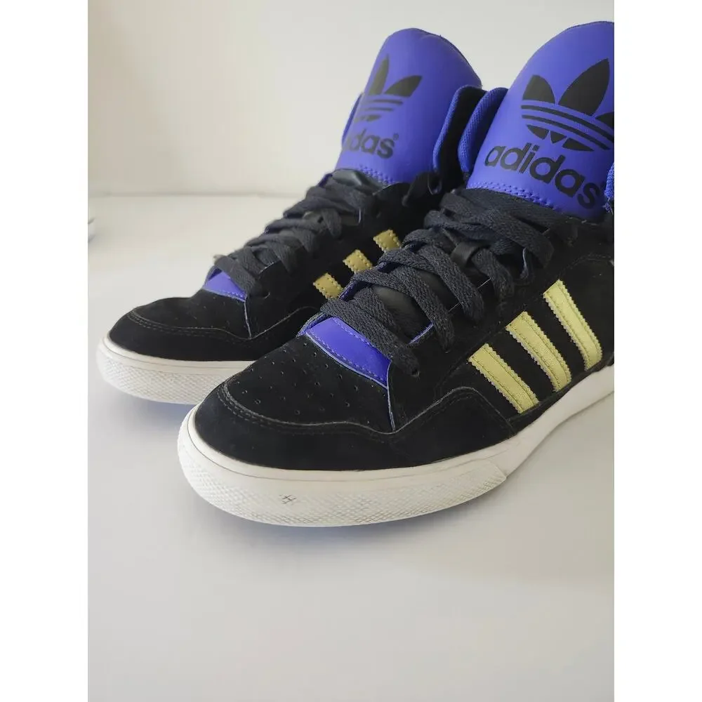 Adidas AR 2.0 Men's Black Gold Purple Sz 9 High Top Sneaker Retro Strap